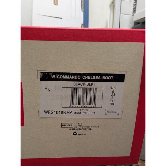 New Hunter Women's Original Chelsea Rain Boot Black Size 8 - Picture 6 of 6